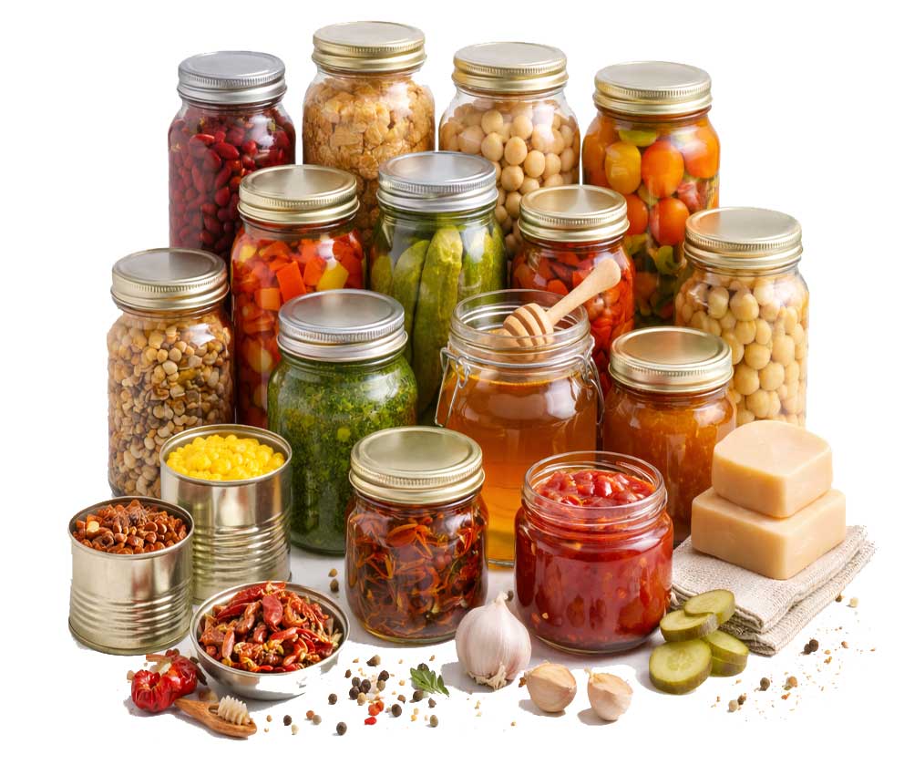 Konserven und Gläser