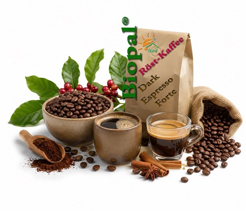 500g Röstkaffee-Dark Espresso Forte ganze Bohnen Starker Blend Biopal®