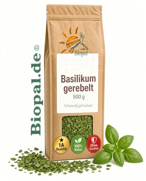 Basilikum gerebelt 500 g Gewürz Spitzenqualität von Biopal®