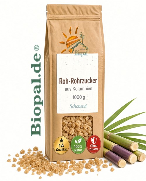 Rohrzucker 1000 g Echter Rohrohrzucker von Biopal