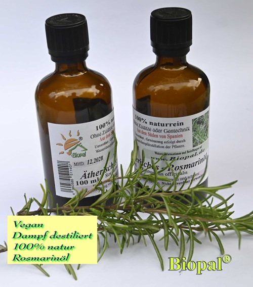 Rosmarinöl - 50 ml - 100% naturreines ätherisches Öl für Aroma und Pflege Biopal®